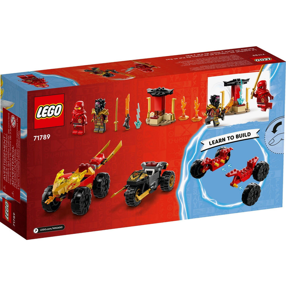 LEGO Ninjago Verfolgungsjagd mit Kais Flitzer und Ras' Motorrad 71789