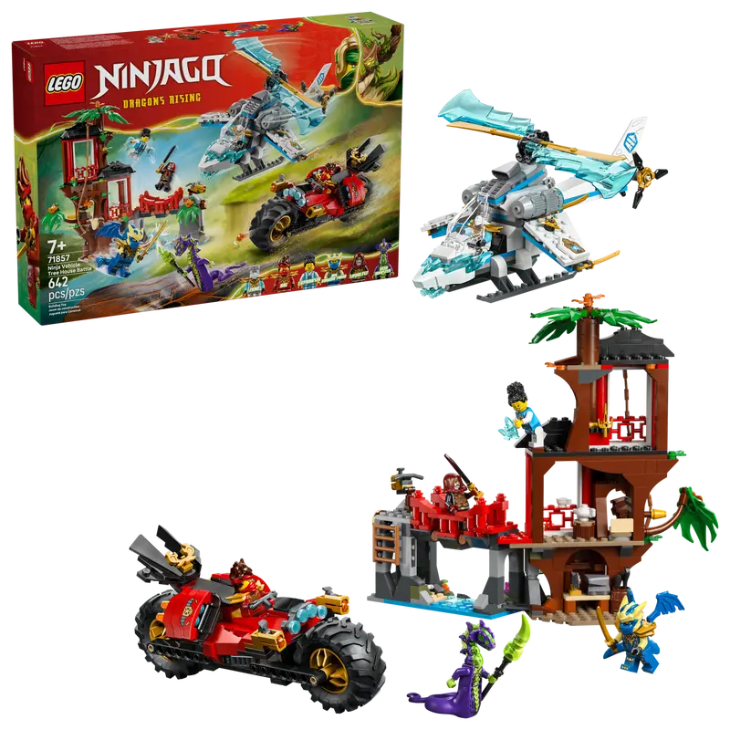 LEGO Ninjago Showdown am Baumhaus mit dem Ninja-Bike 71857