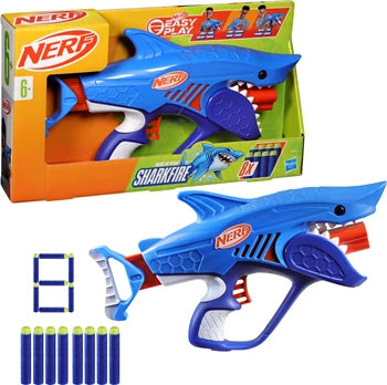 Nerf Junior Wild Sharkfire Blaster im Haifisch-Look, 8 Elite 2.0 Darts, ab 6 Jahren