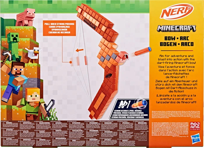 Nerf Minecraft Bogen Einzelschuss-Armbrust, 8 Darts N1, ab 8 Jahren