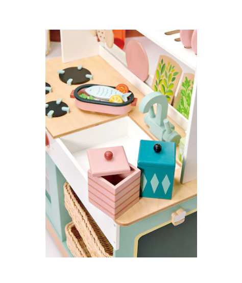 Tender Leaf Toys Kinderküche grün gross mit Zubehör