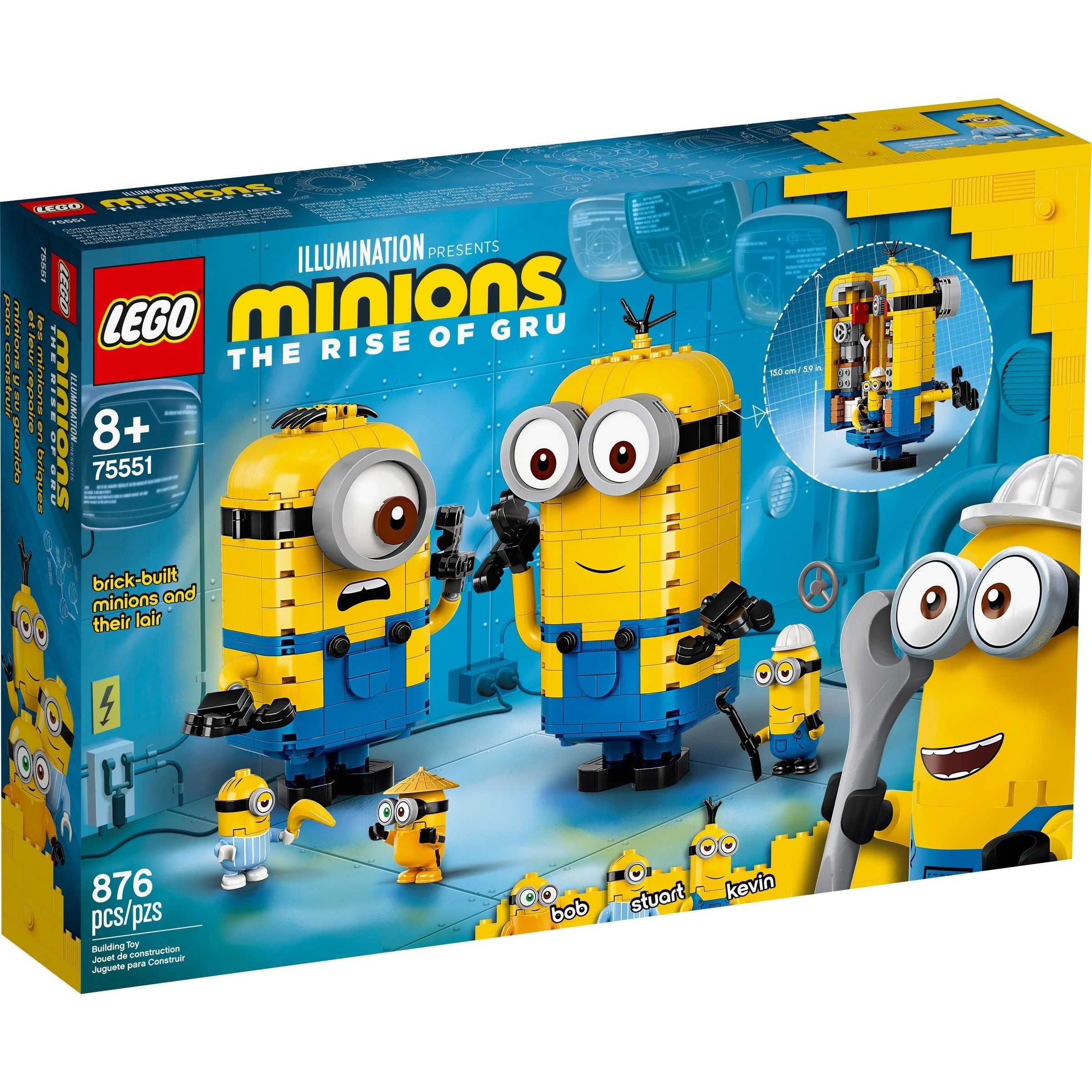 Ensemble de construction de figurines LEGO Minions avec cachette 75551