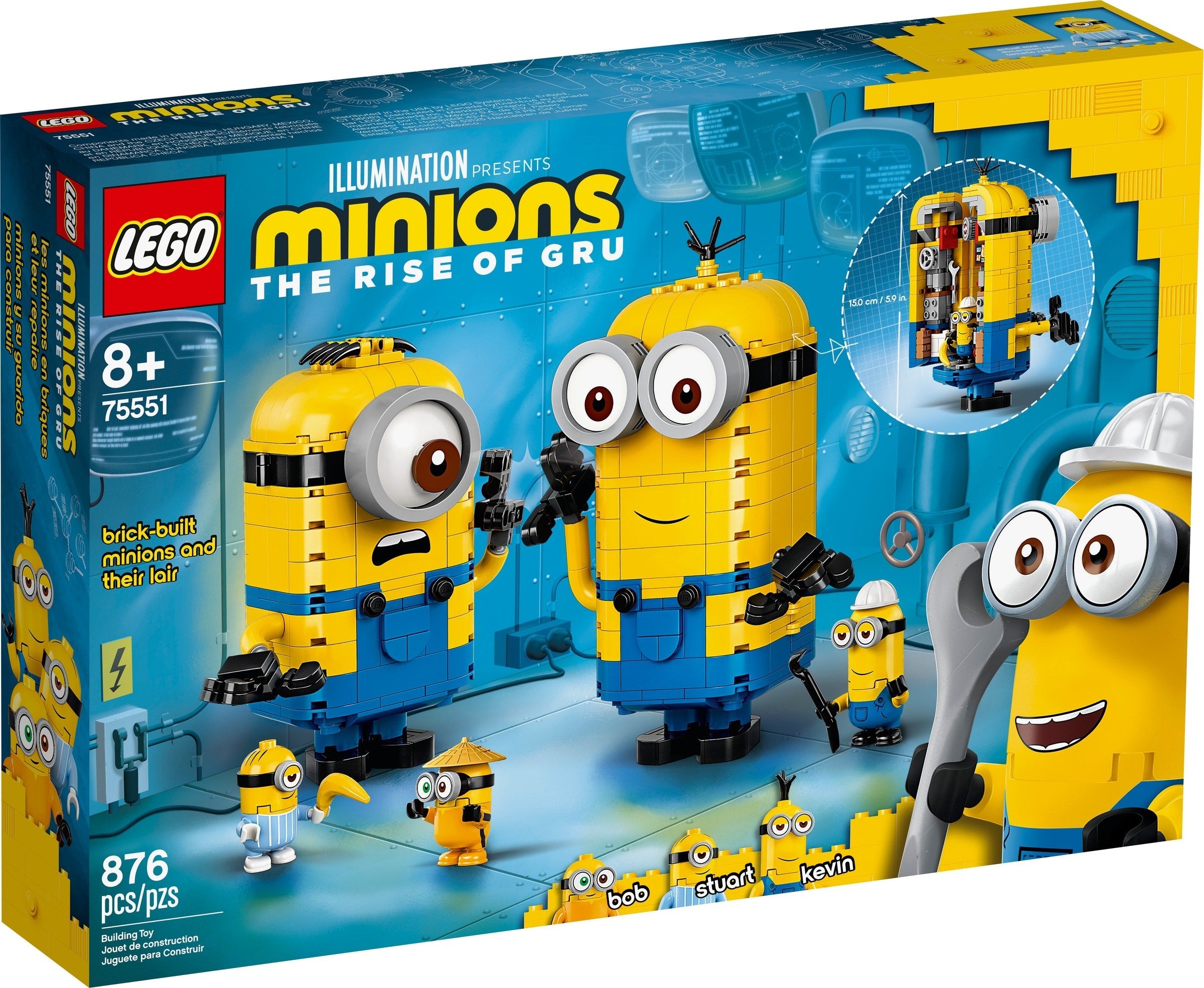 Ensemble de construction de figurines LEGO Minions avec cachette 75551