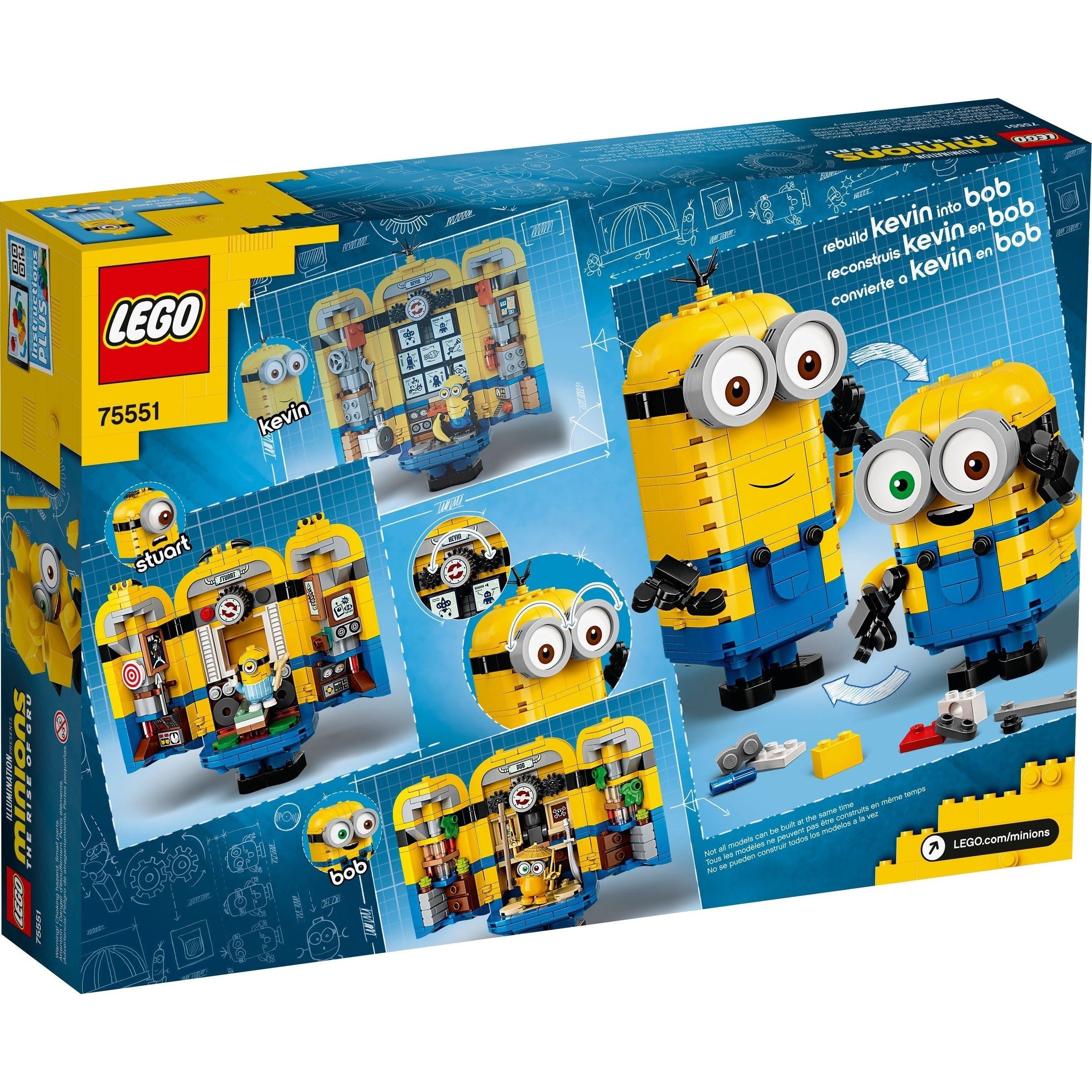 Ensemble de construction de figurines LEGO Minions avec cachette 75551