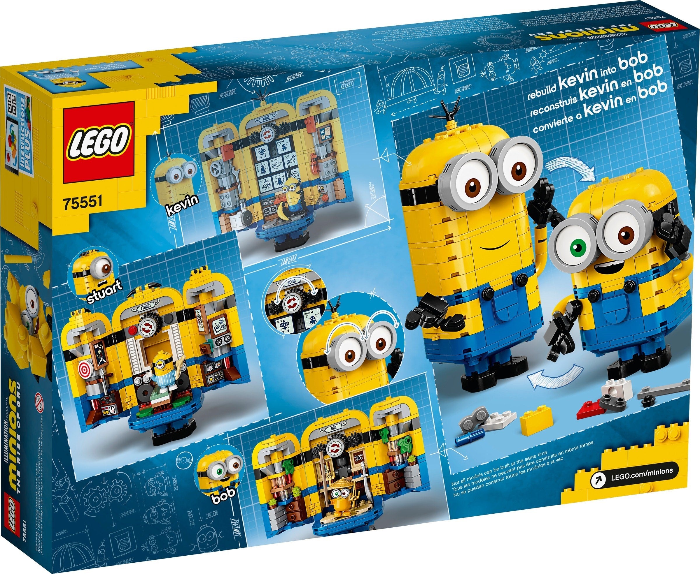 Ensemble de construction de figurines LEGO Minions avec cachette 75551