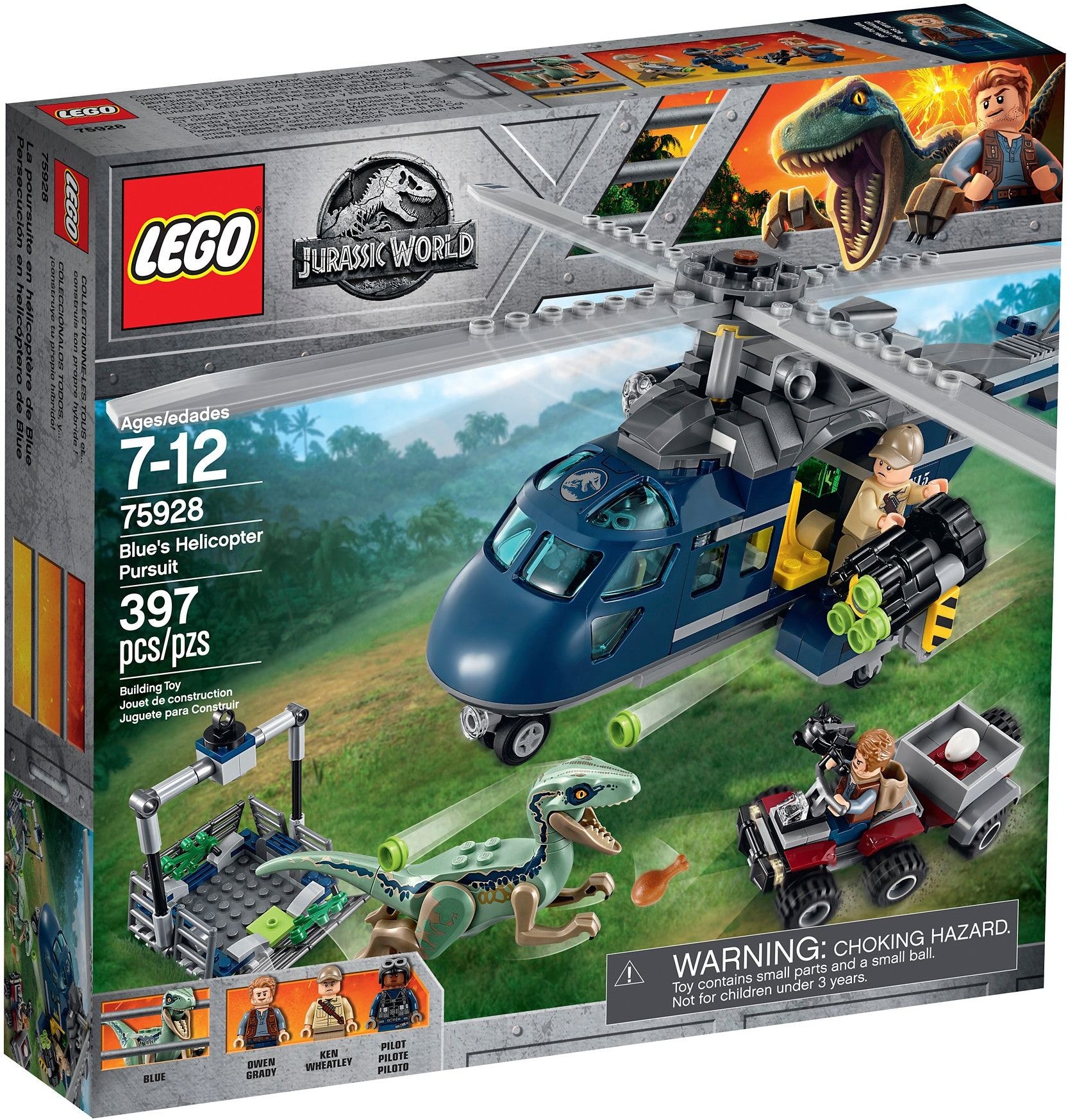 LEGO Jurassic World Blues Hubschrauber-Verfolgungsjagd 75928