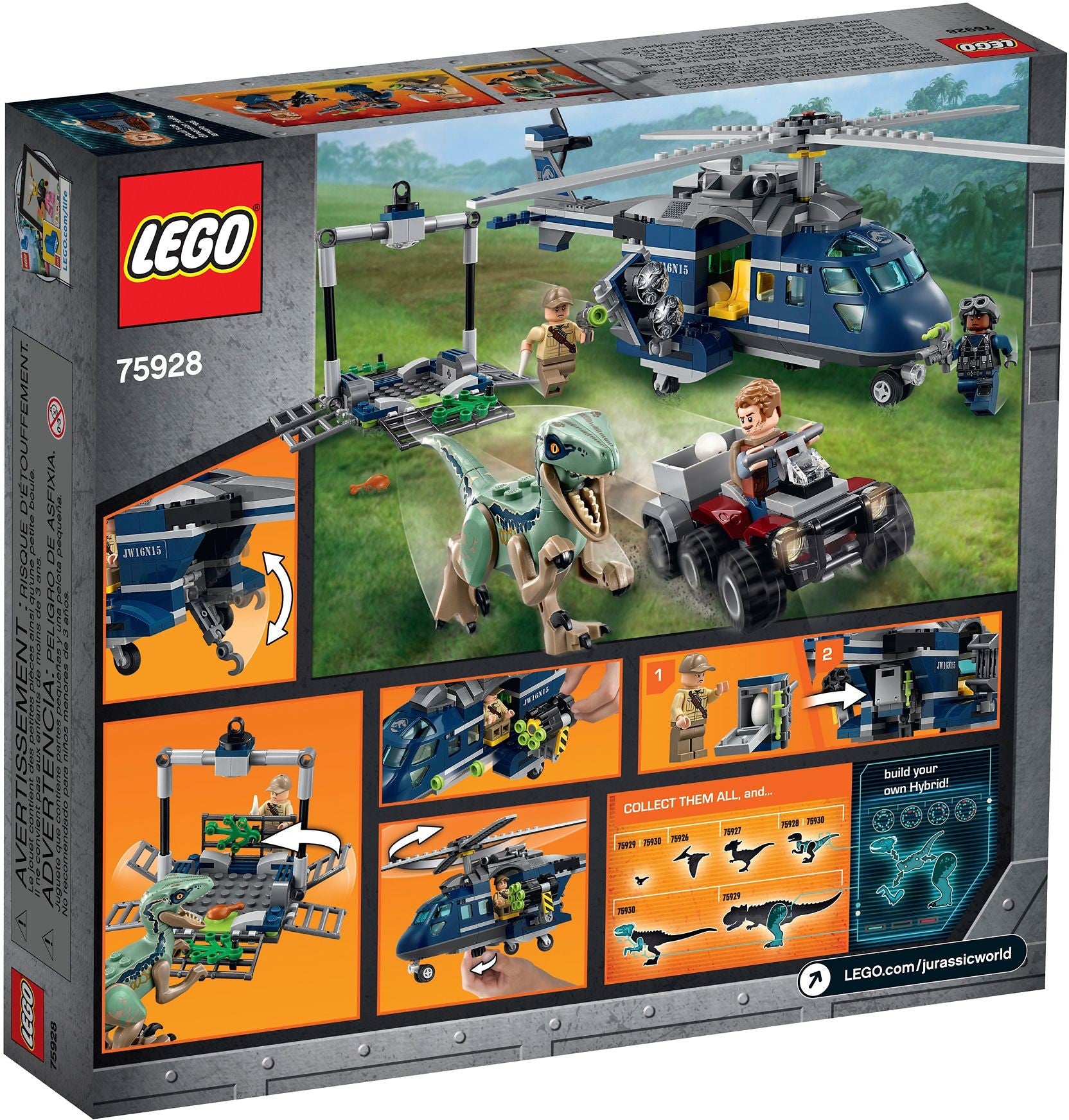 LEGO Jurassic World Blues Hubschrauber-Verfolgungsjagd 75928