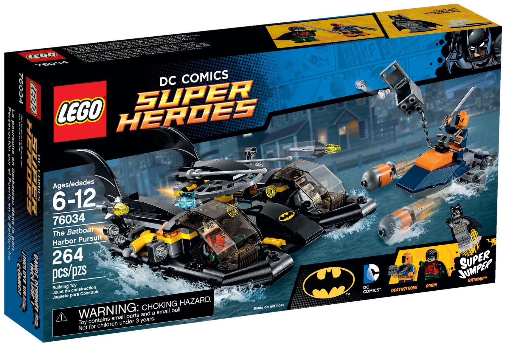 LEGO DC Comics Super Heroes Die Batboat-Verfolgungsjagd im Hafen 76034
