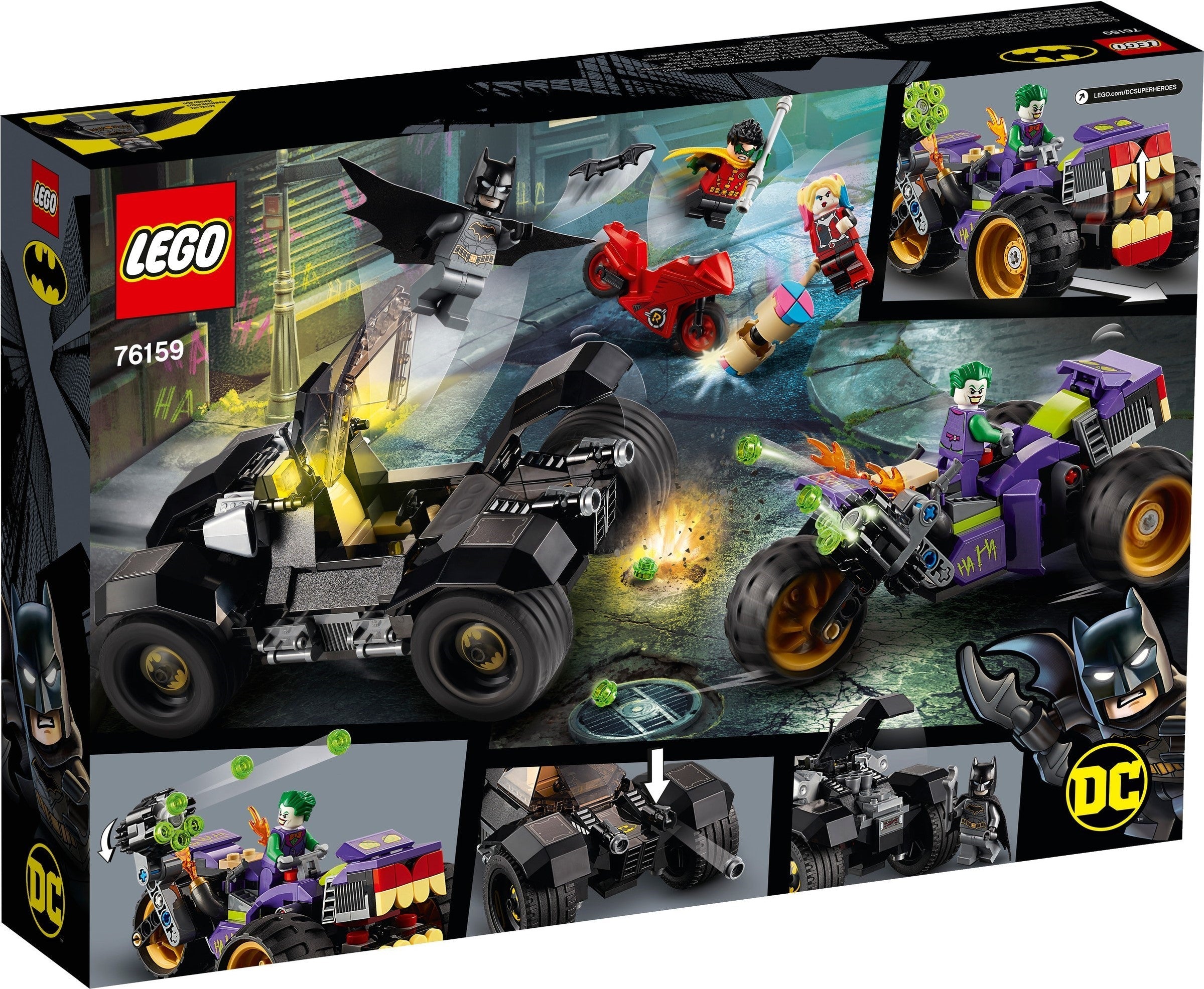 LEGO DC Comics Super Heroes Batman Jokers Trike-Verfolgungsjagd 76159