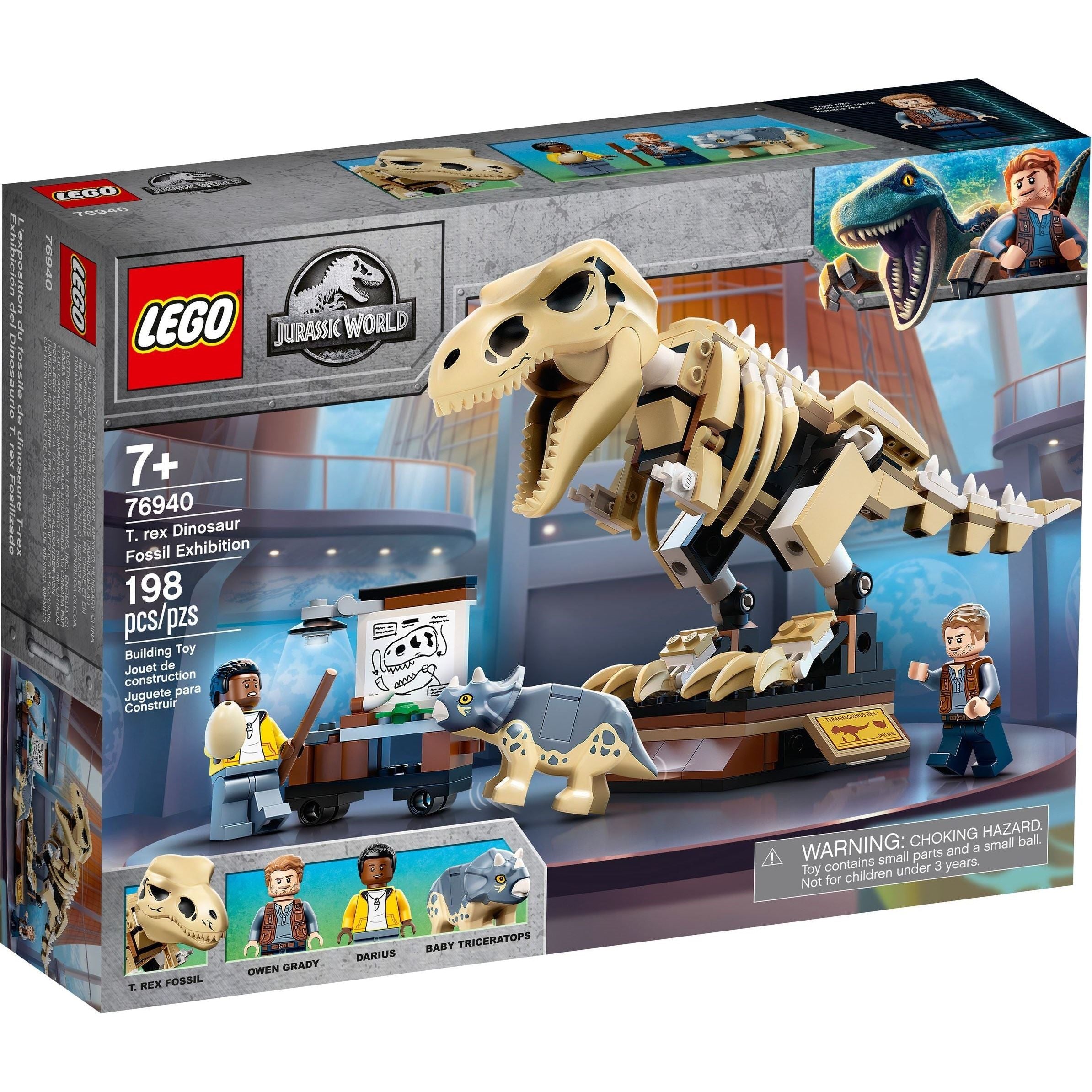 LEGO Jurassic World T. Rex dans l'exposition de fossiles 76940