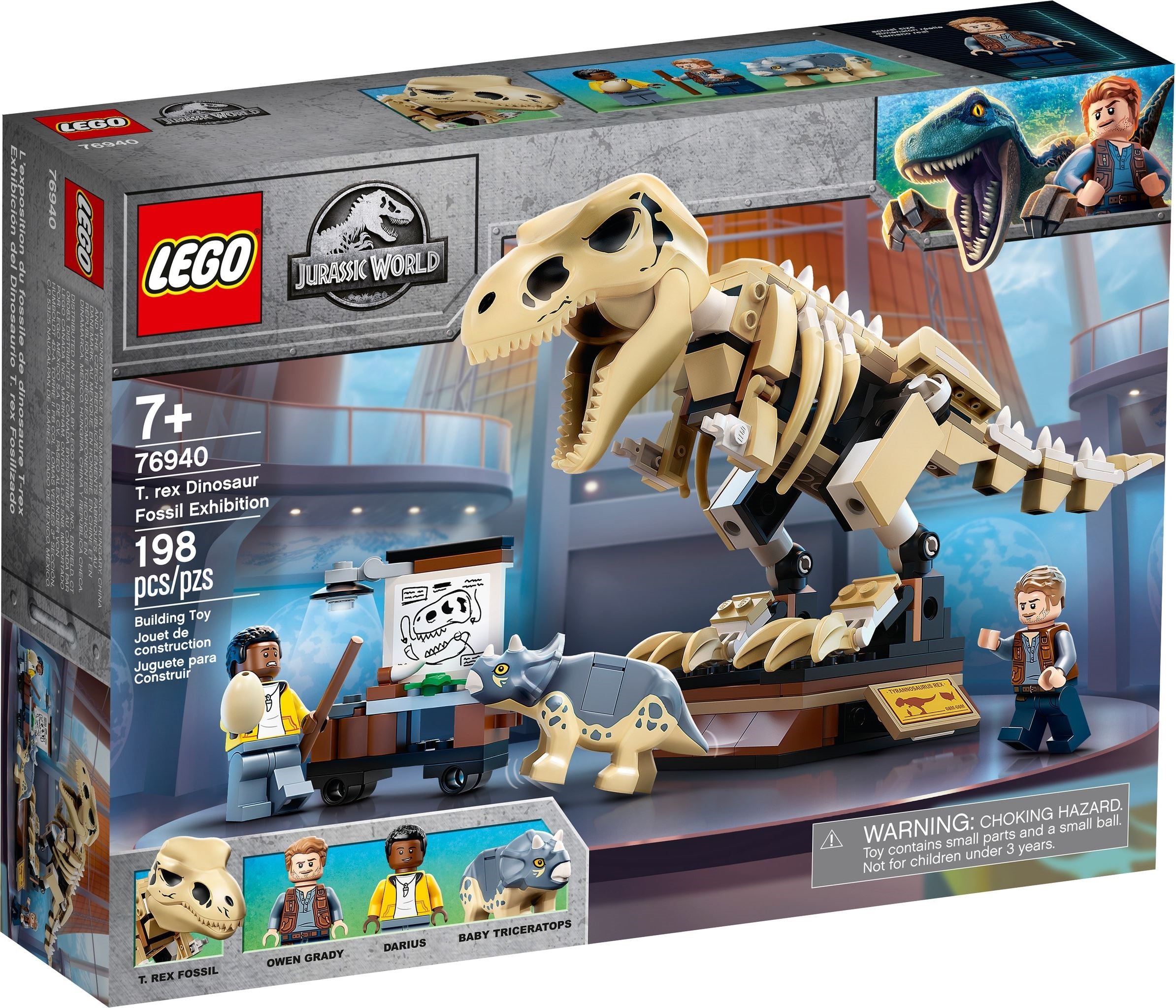 LEGO Jurassic World T. Rex dans l'exposition de fossiles 76940