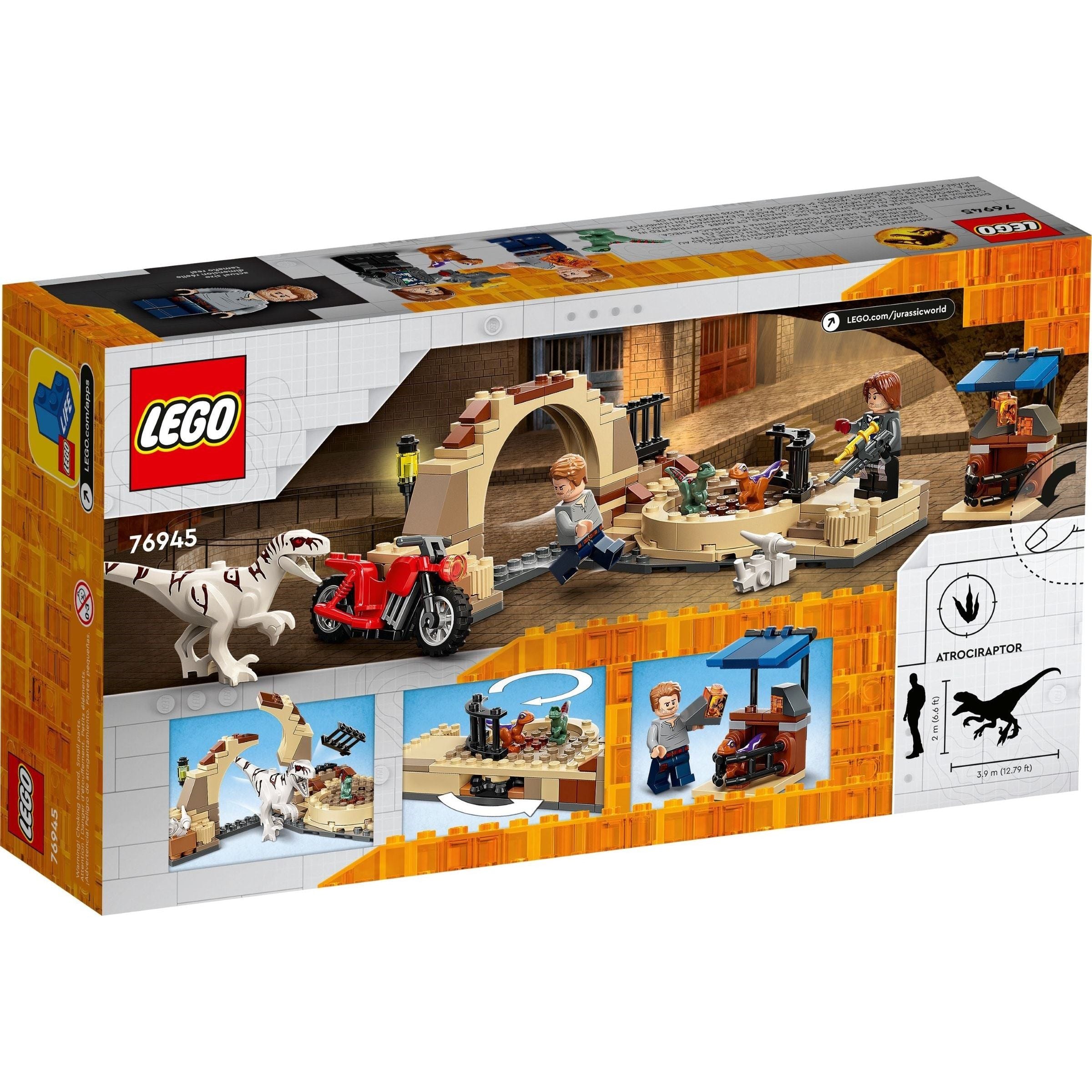 <transcy>LEGO Jurassic World Atrociraptor : Poursuite en moto 76945</transcy>