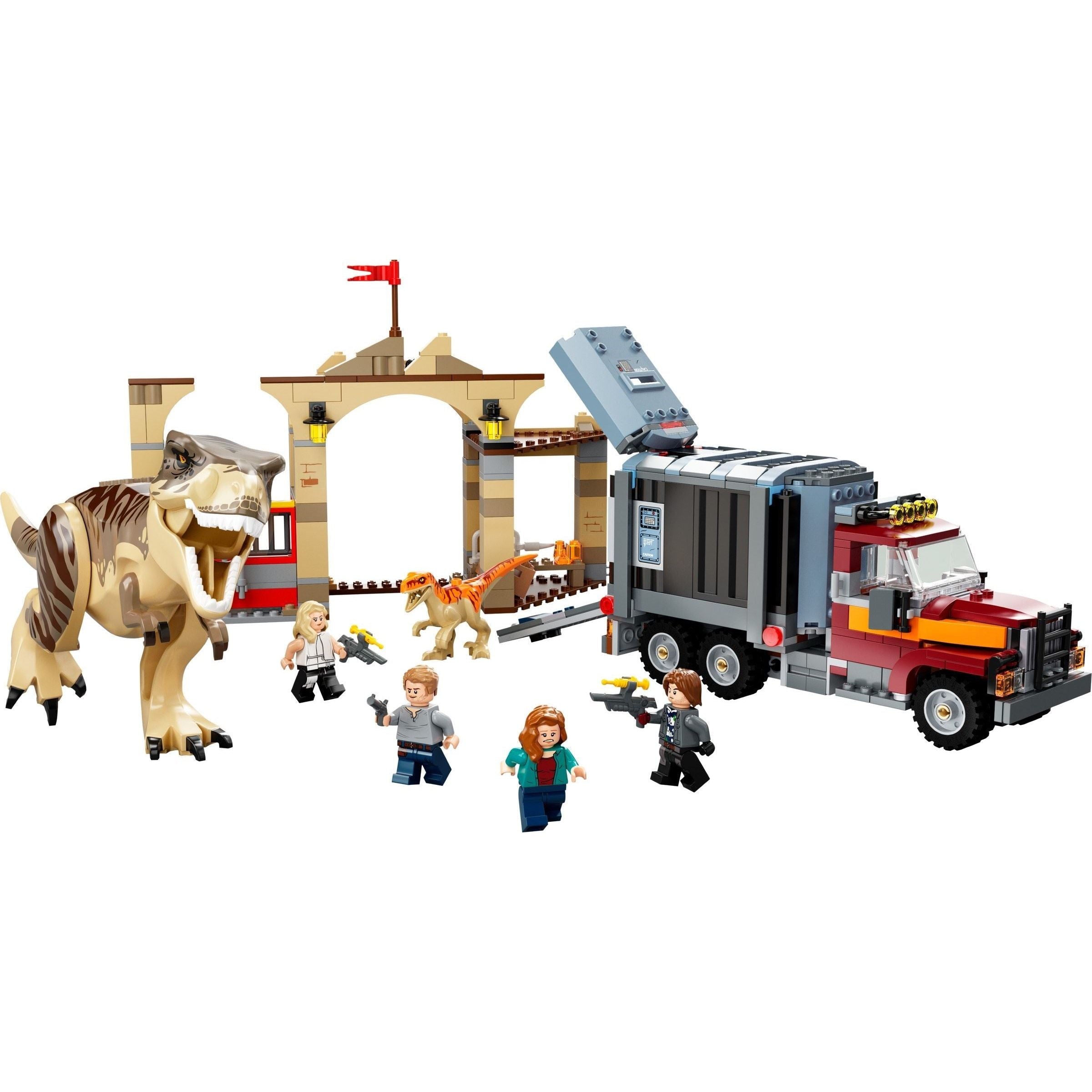 <transcy>LEGO Jurassic World T. Rex & Atrociraptor : Éruption de dinosaures 76948</transcy>