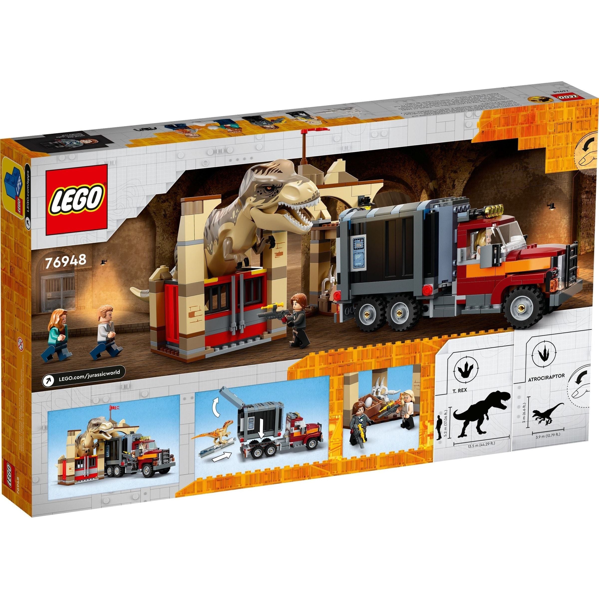 <transcy>LEGO Jurassic World T. Rex & Atrociraptor : Éruption de dinosaures 76948</transcy>