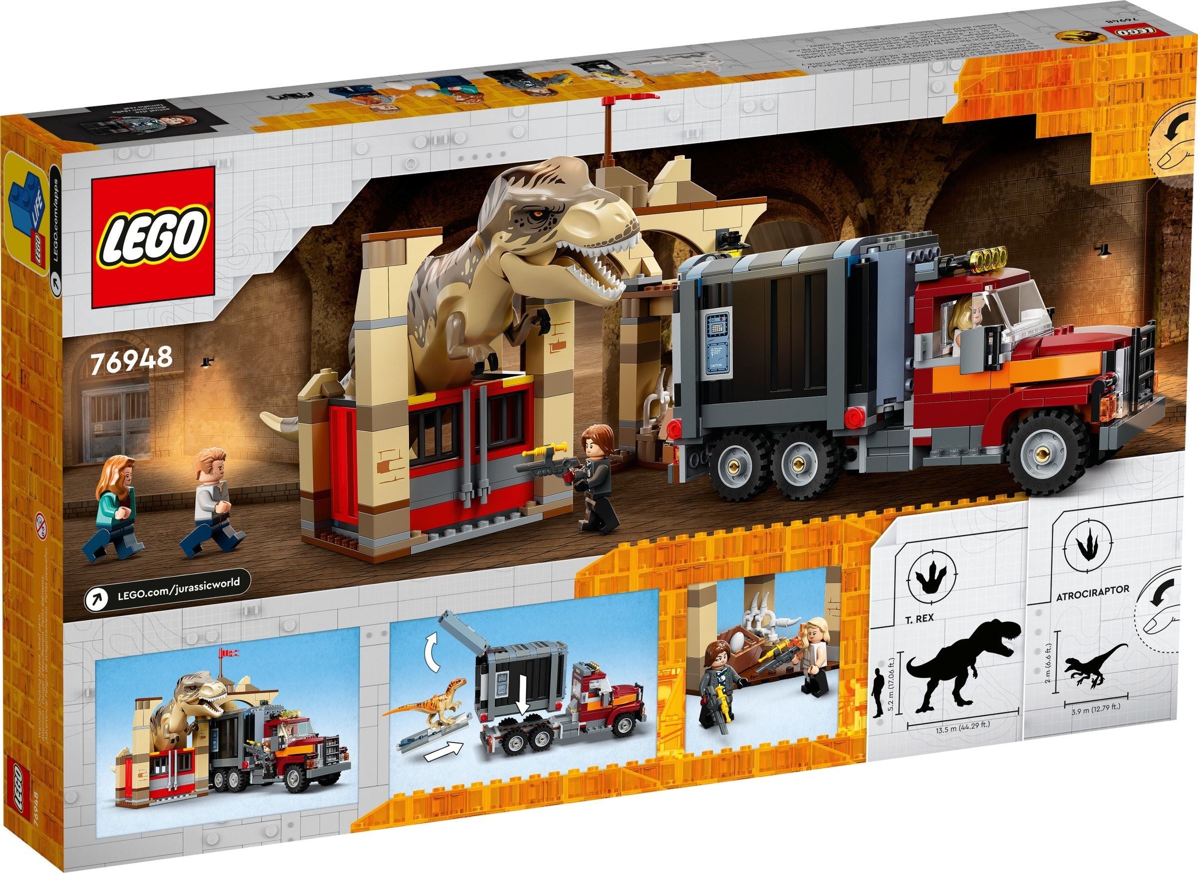 <transcy>LEGO Jurassic World T. Rex & Atrociraptor : Éruption de dinosaures 76948</transcy>