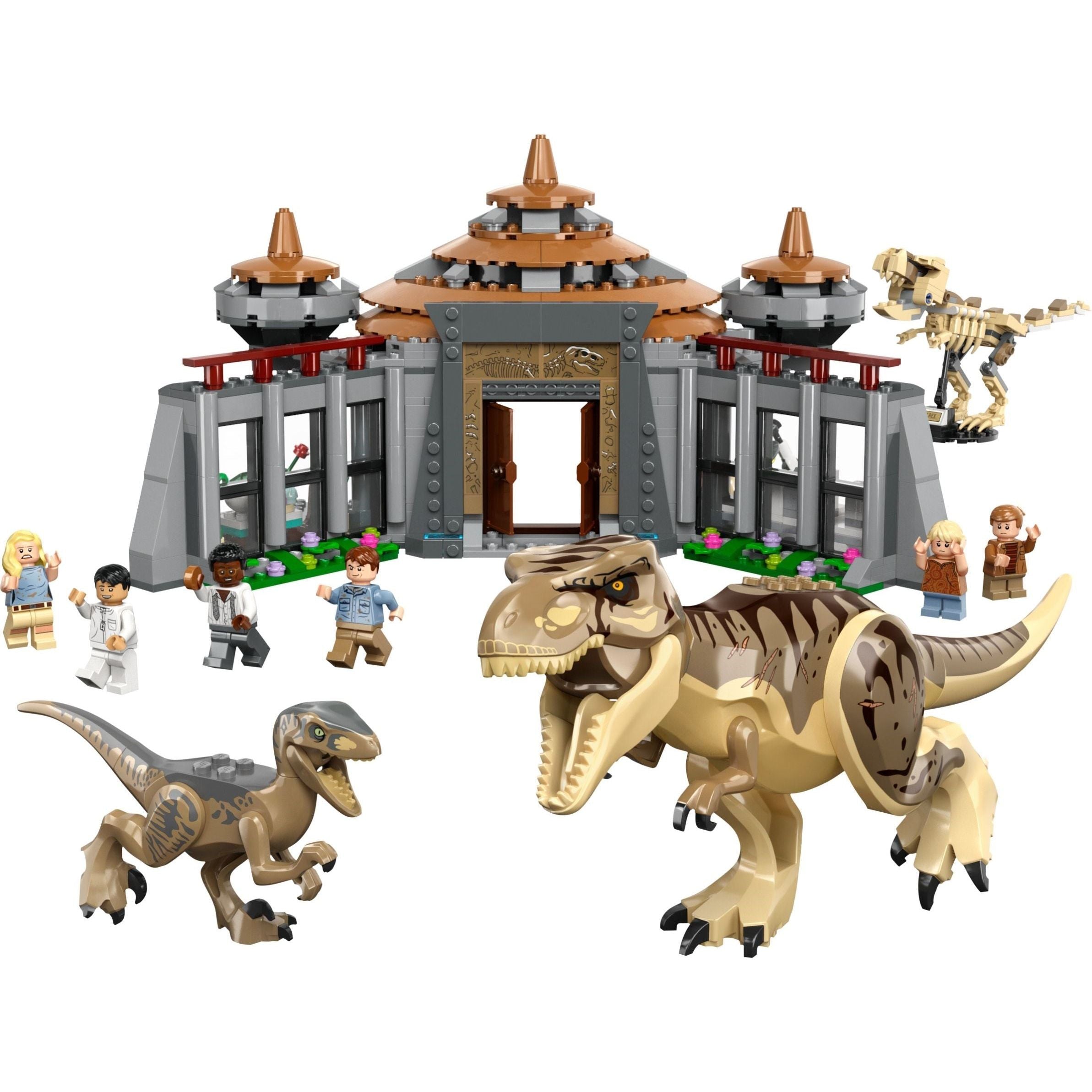 LEGO Jurassic World Angriff des T. Rex und des Raptors aufs Besucherzentrum 76961