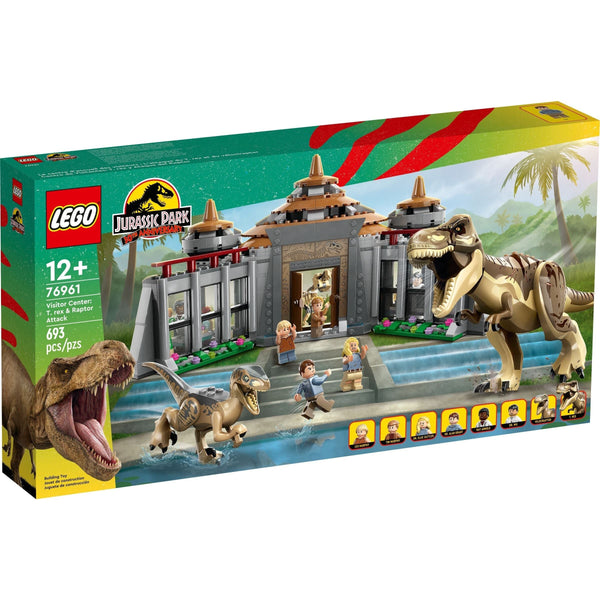 LEGO Jurassic World Angriff des T. Rex und des Raptors aufs Besucherzentrum 76961