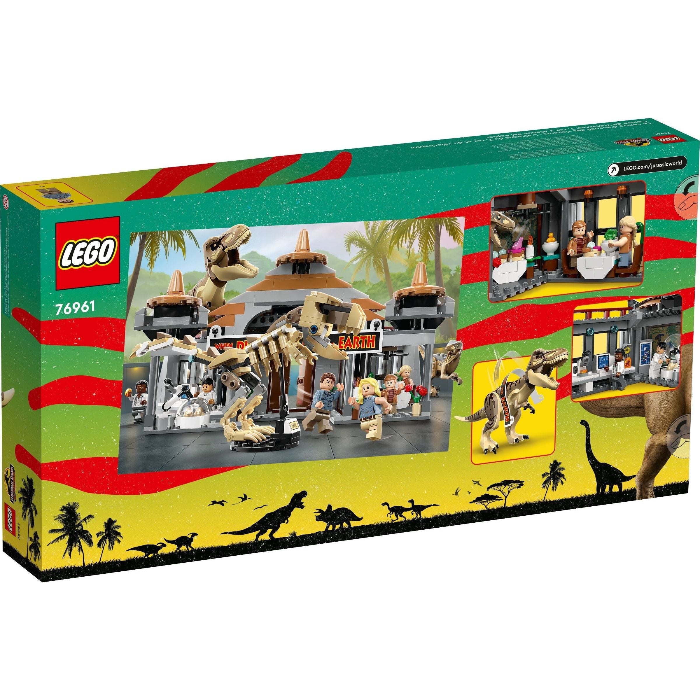 LEGO Jurassic World Angriff des T. Rex und des Raptors aufs Besucherzentrum 76961