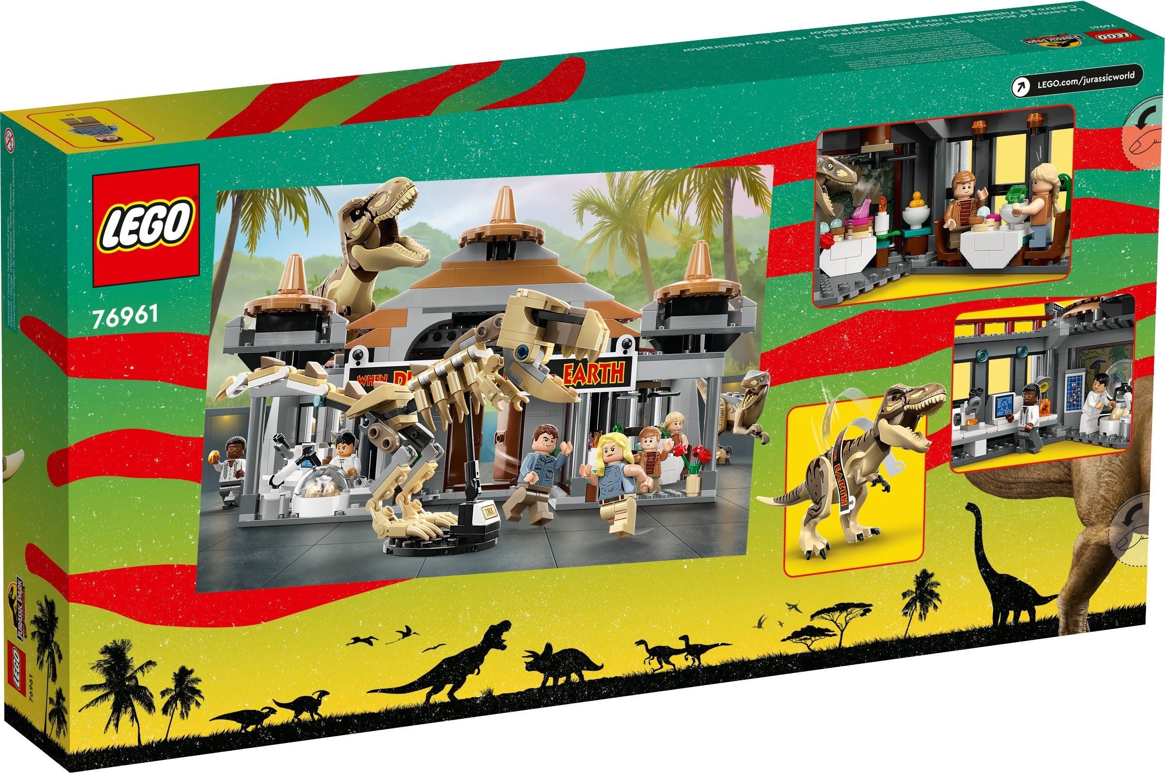 LEGO Jurassic World Angriff des T. Rex und des Raptors aufs Besucherzentrum 76961
