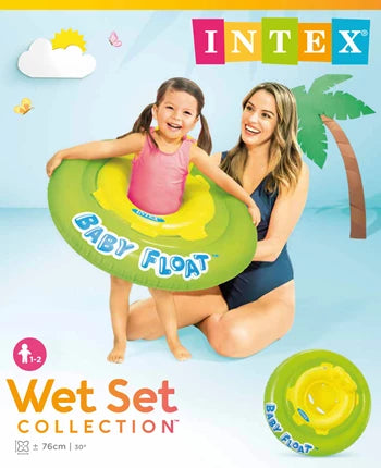 Intex Baby Float grün/gelb Ø 76 cm, aufblasbarer Baby- sicherheitsring, ab 1 Jahr