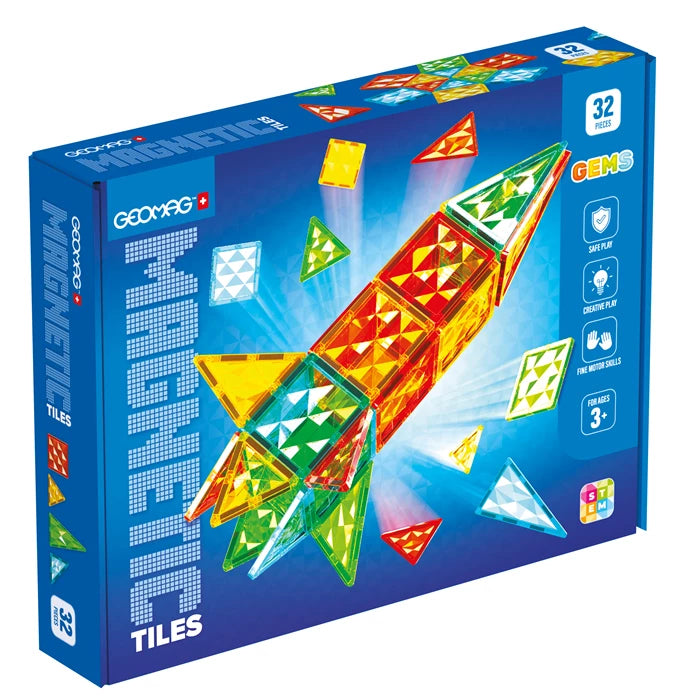 Geomag Magnetic Tiles Gems Rocket 32 Teile