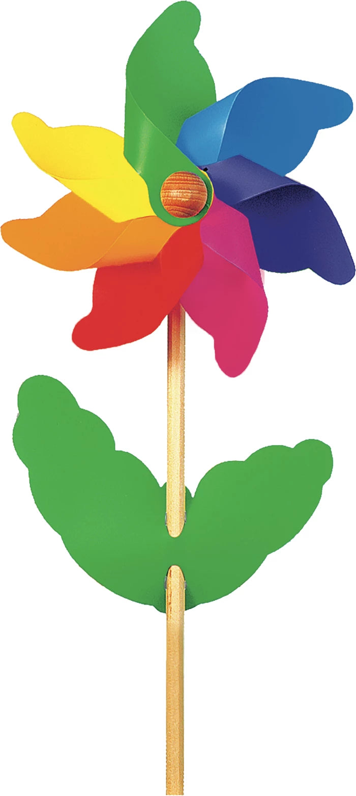 Giobas Windrad Blume klein mit Holzstab