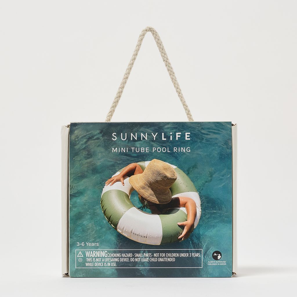 Sunnylife Mini-Schwimmring Olive Stripe
