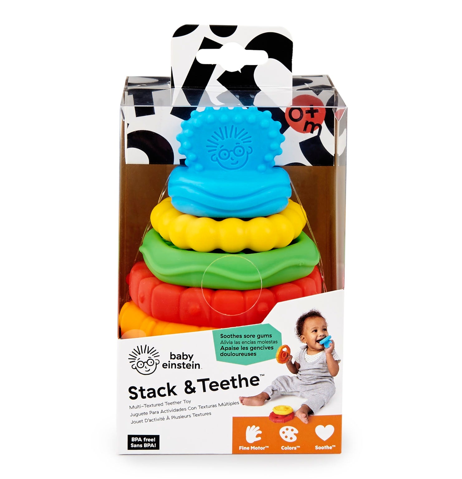 Baby Einstein Stack & Teethe Multi-Textur Beissring-Spielzeug