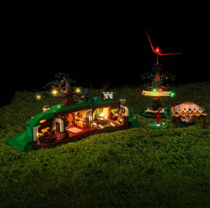 BrickBling LED Licht Set für LEGO Der Herr der Ringe: Das Auenland (10354) inkl. Fernbedienung