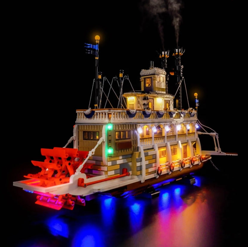 BrickBling LED Licht Set für LEGO Flussraddampfer (21356) inkl. Fernbedienung und Sprühmodul