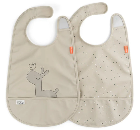Done by Deer Lätzchen Klett-Lätzchen 2er Pack - Lalee - Sand