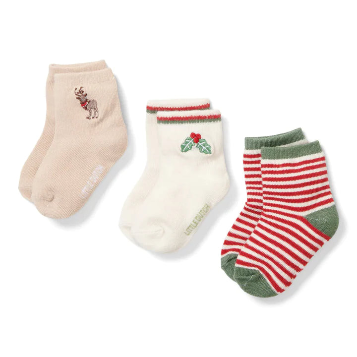 Little Dutch 3-pack Baby socks Christmas - size 3