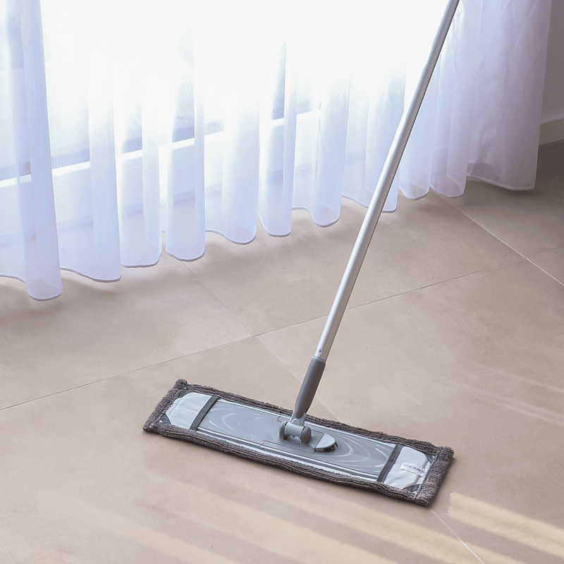 CREaCLEAN CrystalMop – Bodenwischer mit Teleskopstiel und Wischbezug (42 cm)