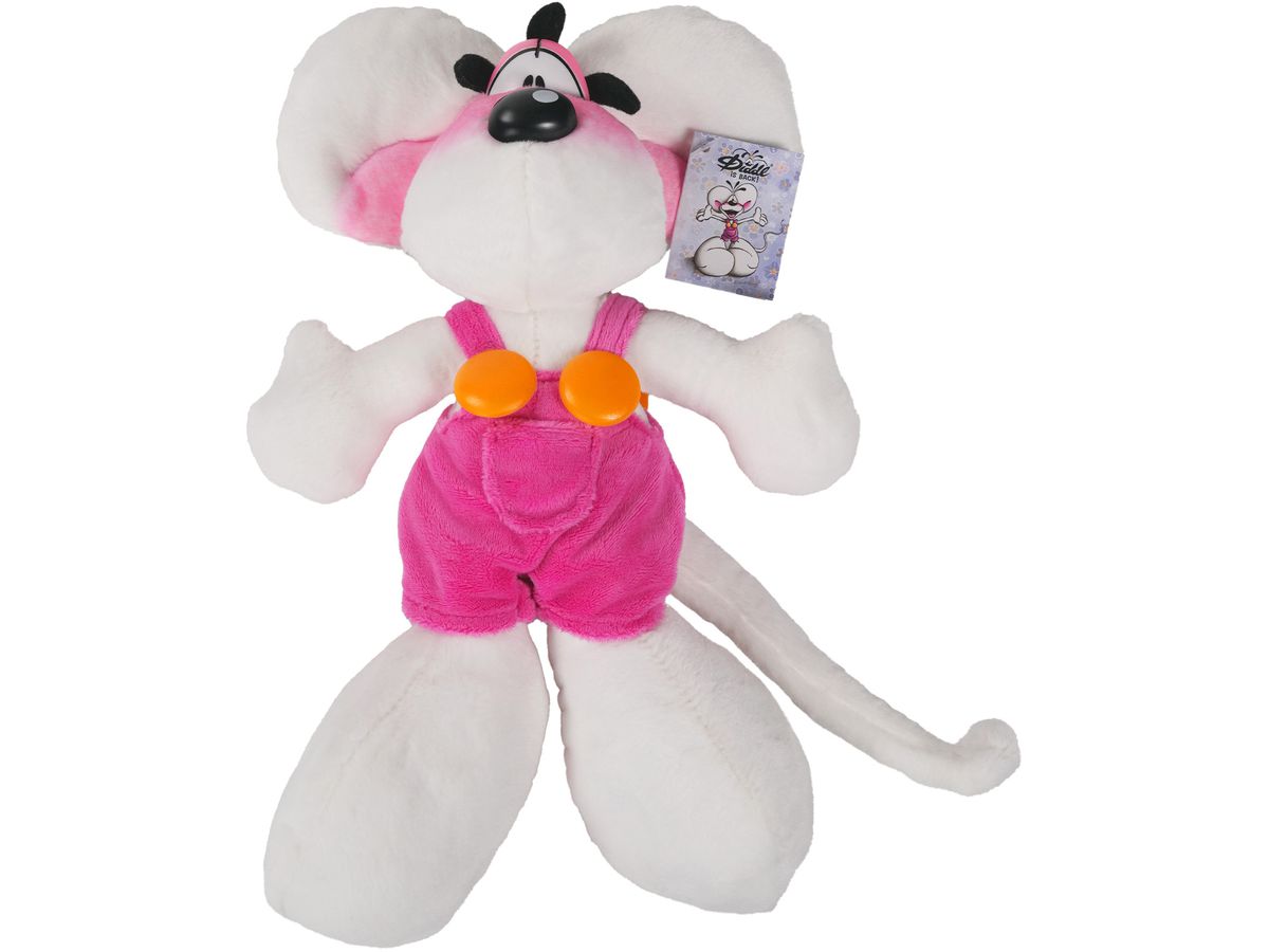 Diddl Plüschtier Diddl in rosa Latzhose 20 cm