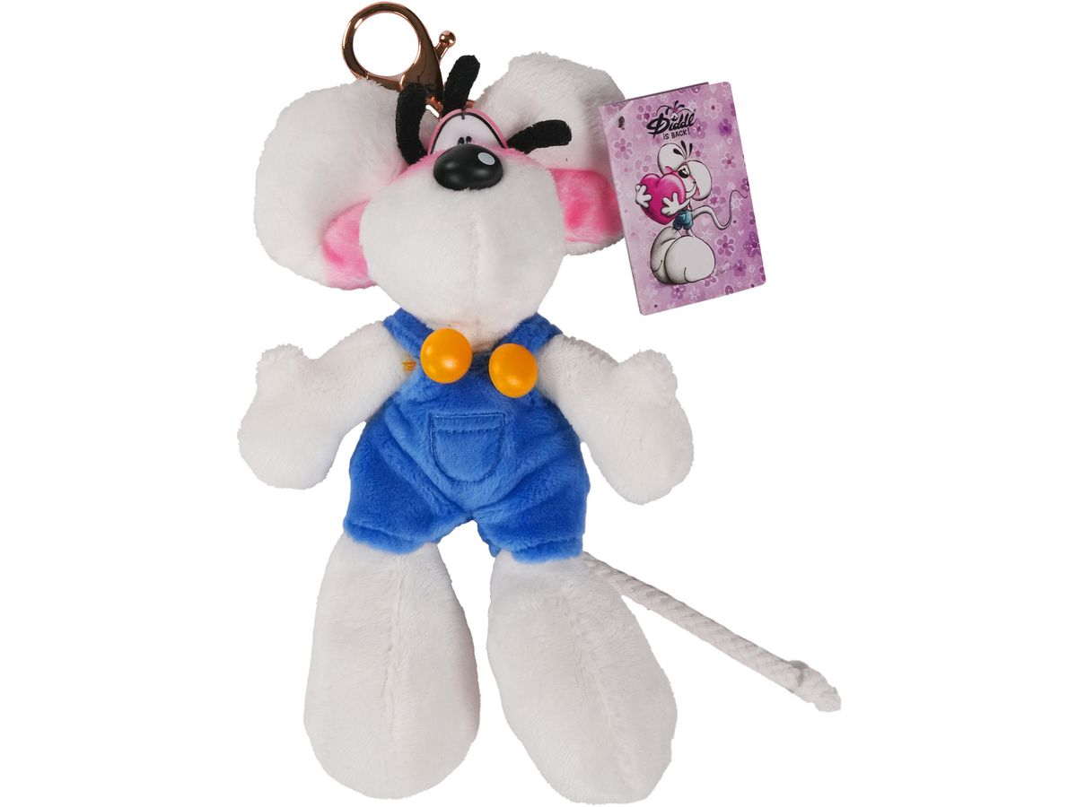 Diddl Plüsch-Schlüsselanhänger Diddl in blauer Latzhose 15 cm