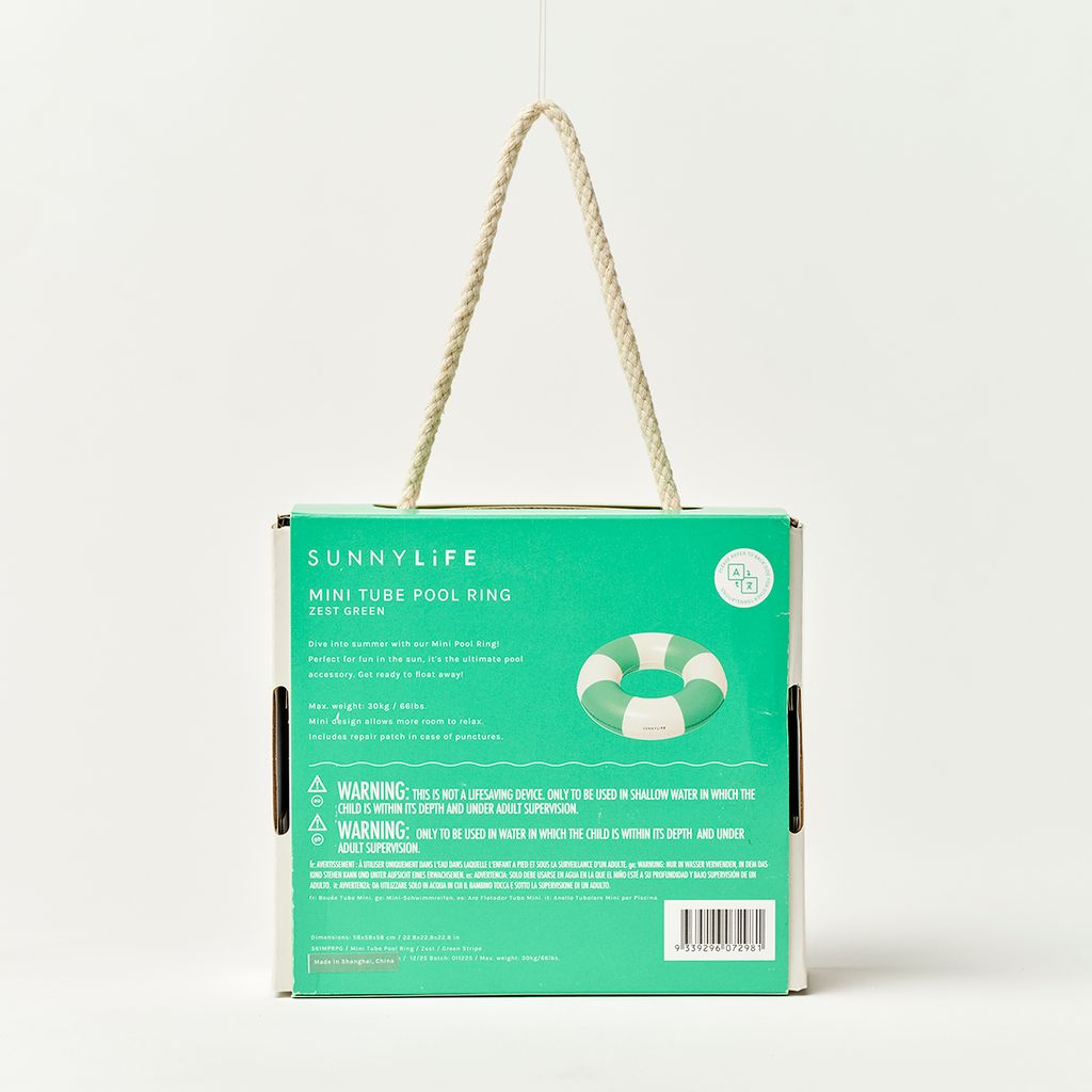 Sunnylife Mini-Schwimmring Party Green Stripe