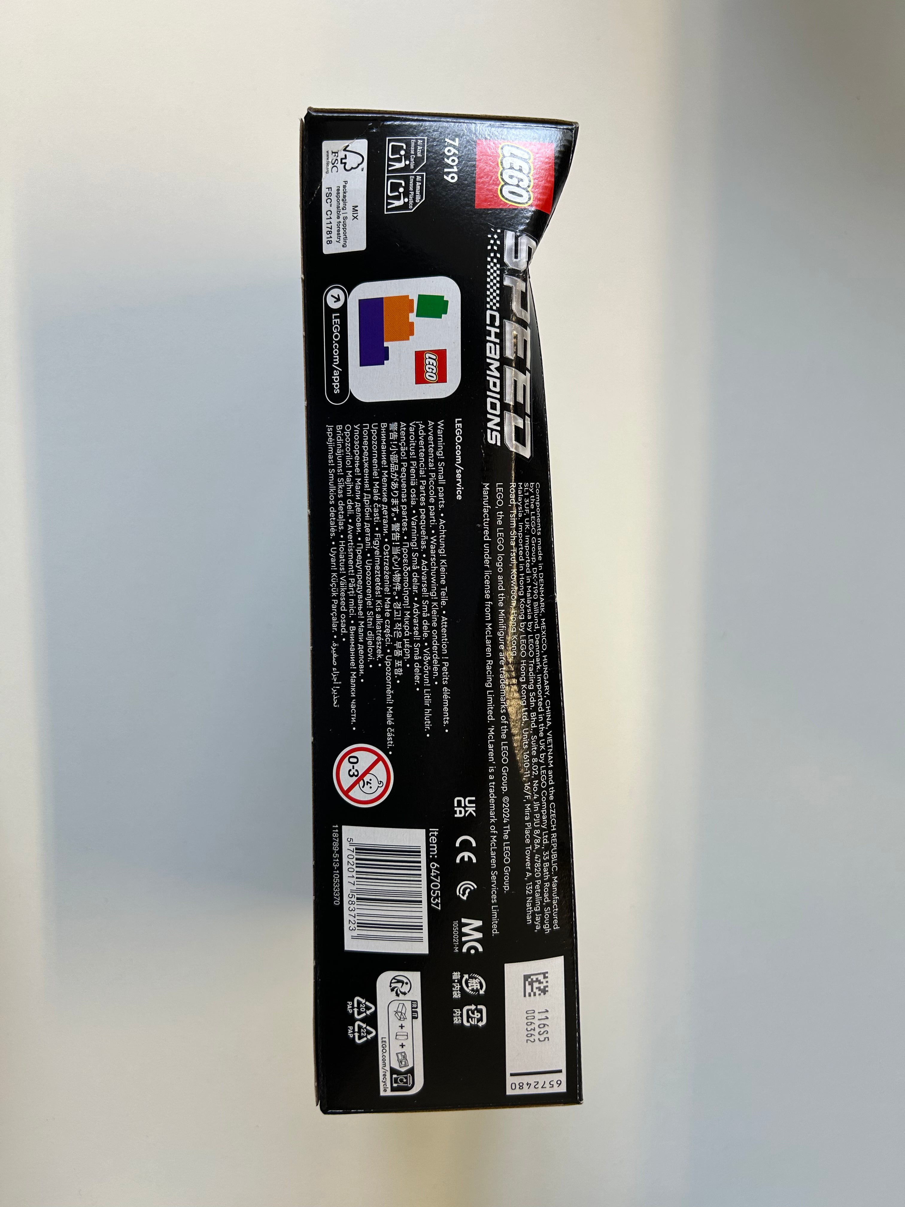 LEGO Speed Champions McLaren Formel-1 Rennwagen 2023 76919 - Verpackung beschädigt