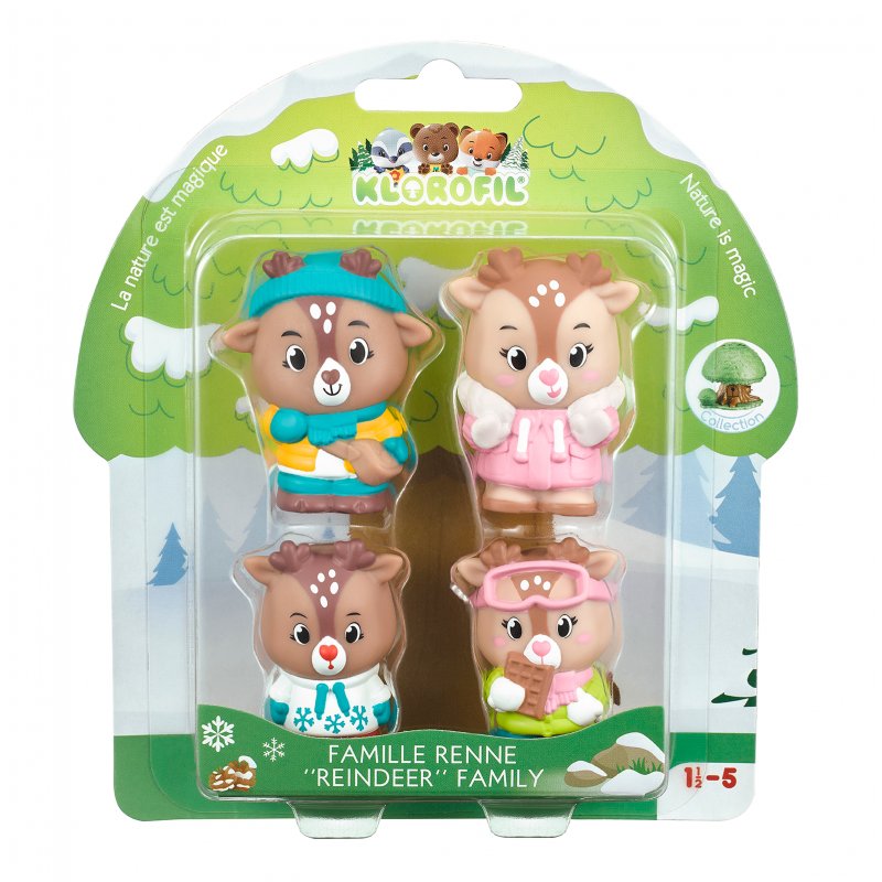 Klorofil Figurenset 4er-Set Familie Rentier