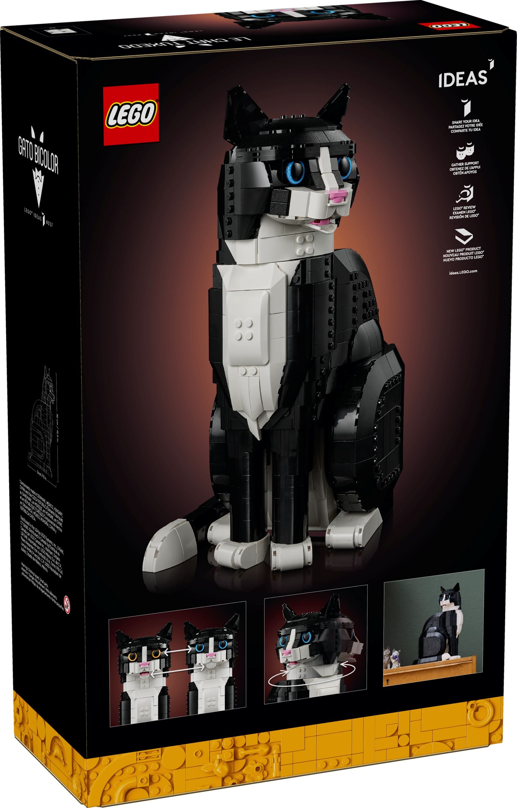 LEGO Ideas Schwarz-Weisse Katze 21349