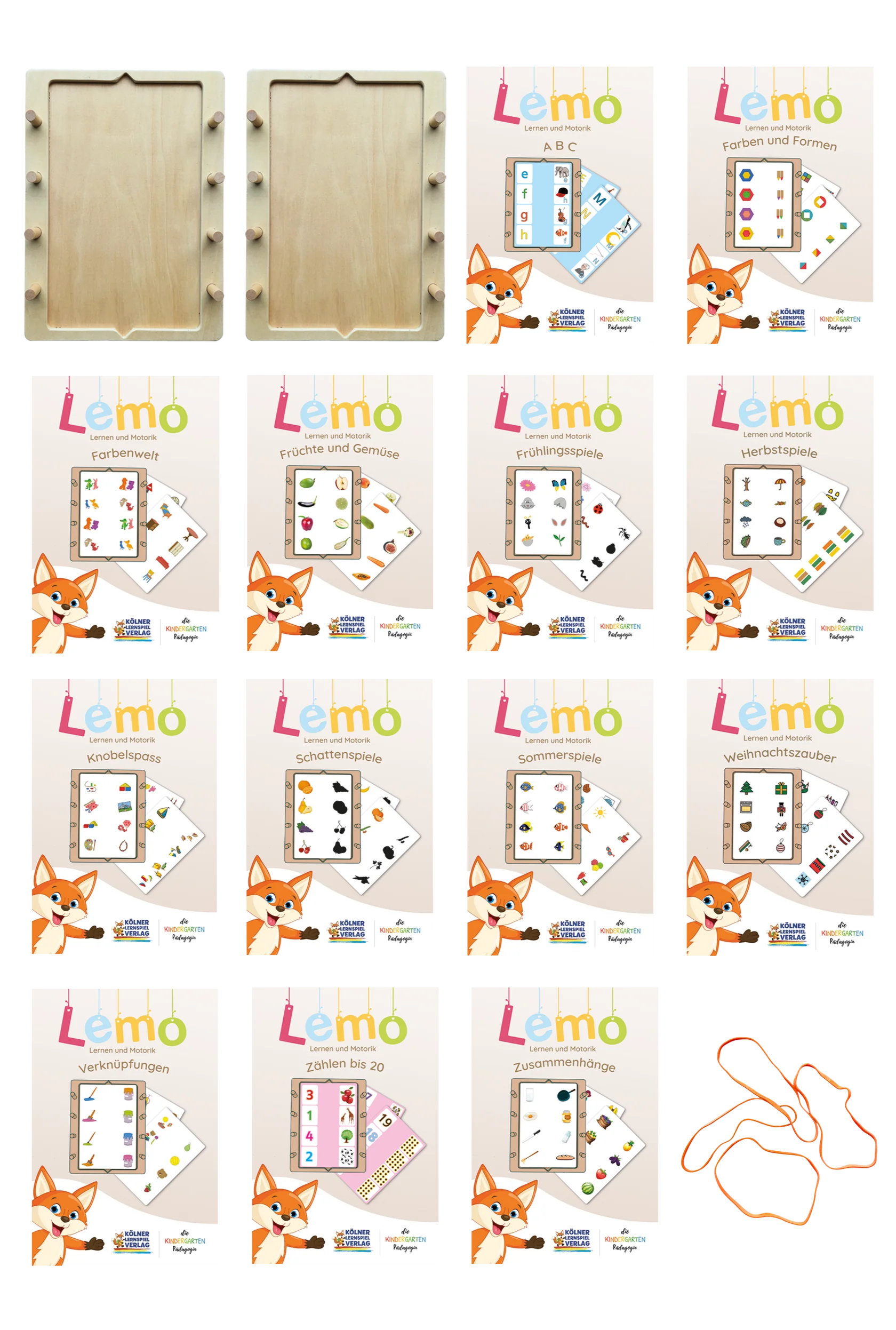 Kölner Lernspielverlag Das Grosse Lemo Set mit 2 Holzrahmen und 13 Kartensätzen