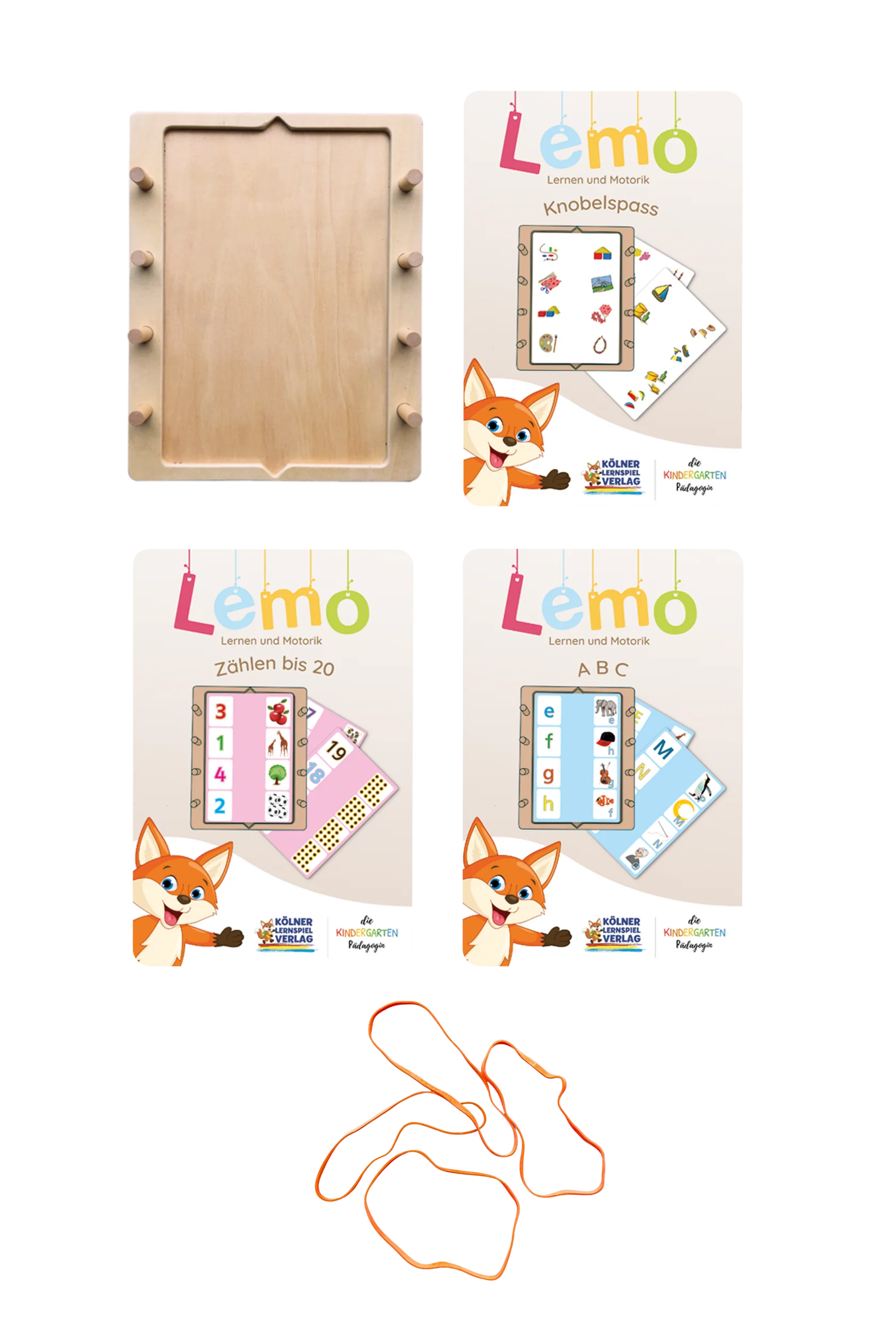 Kölner Lernspielverlag Lemo Starterset ab 5 Jahre: Holzrahmen + 3 Kartensätze