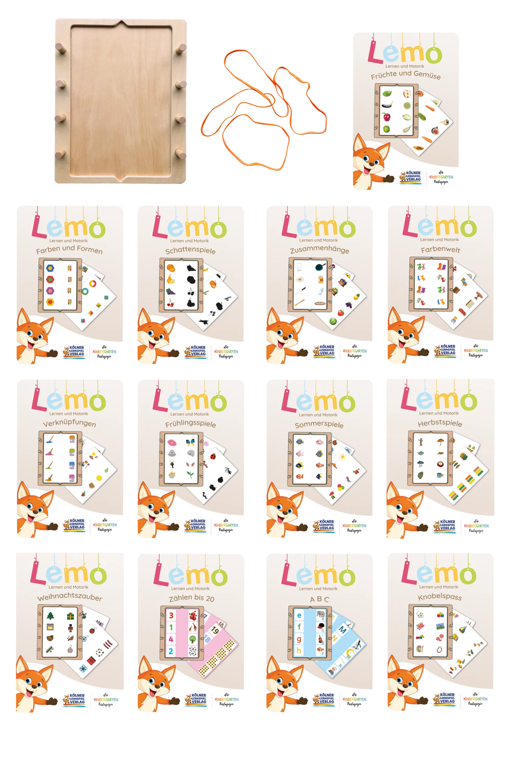 Kölner Lernspielverlag Das Grosse Lemo Set mit Holzrahmen und 13 Kartensätzen