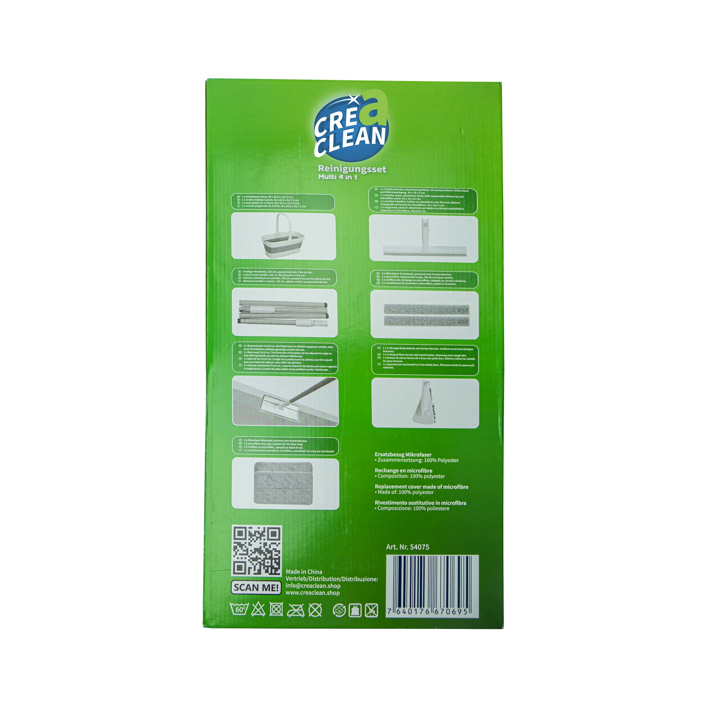 CREACLEAN Reinigungsset 9-teilig, 4 in 1