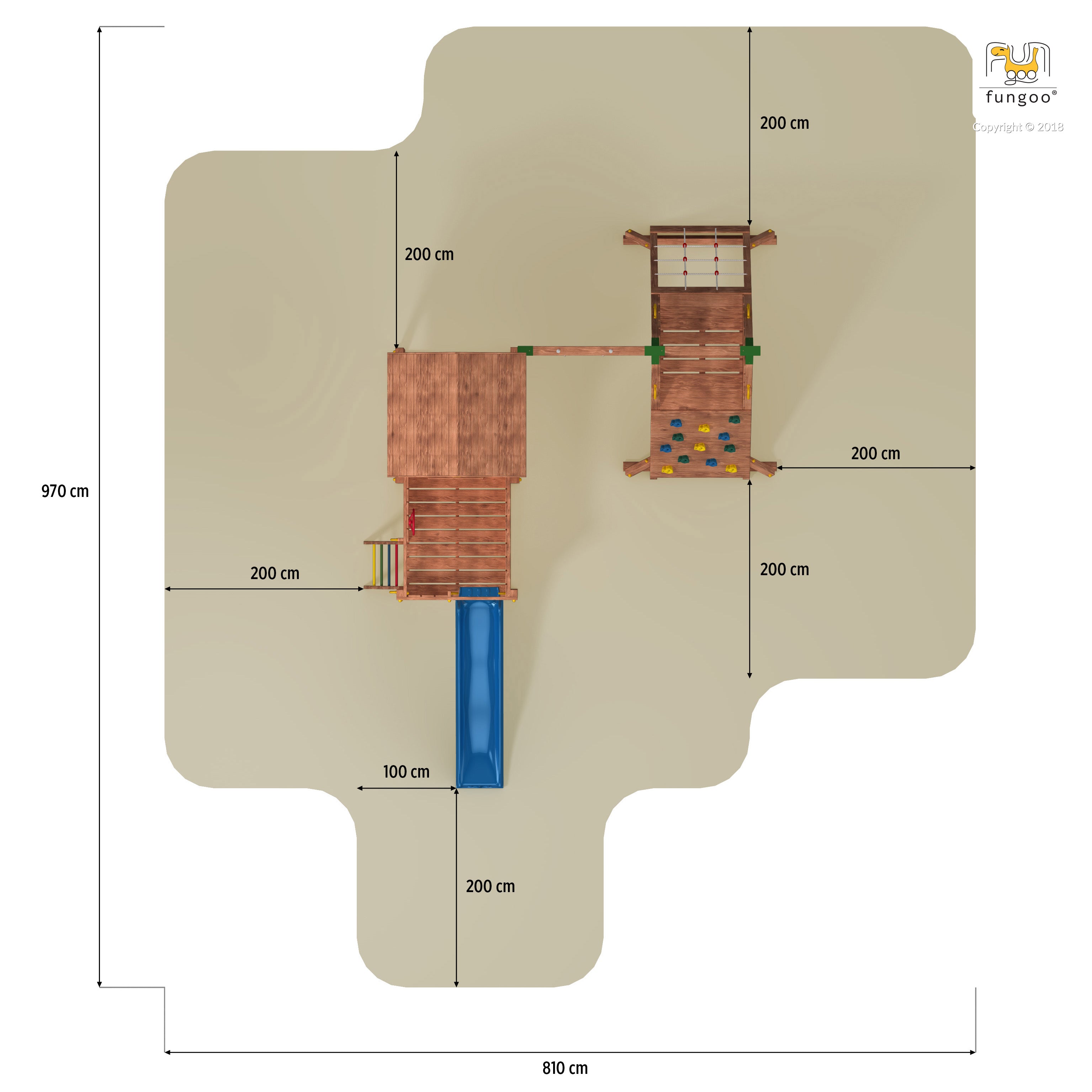 Fungoo SET MyHOUSE SPIDER slide BLUE