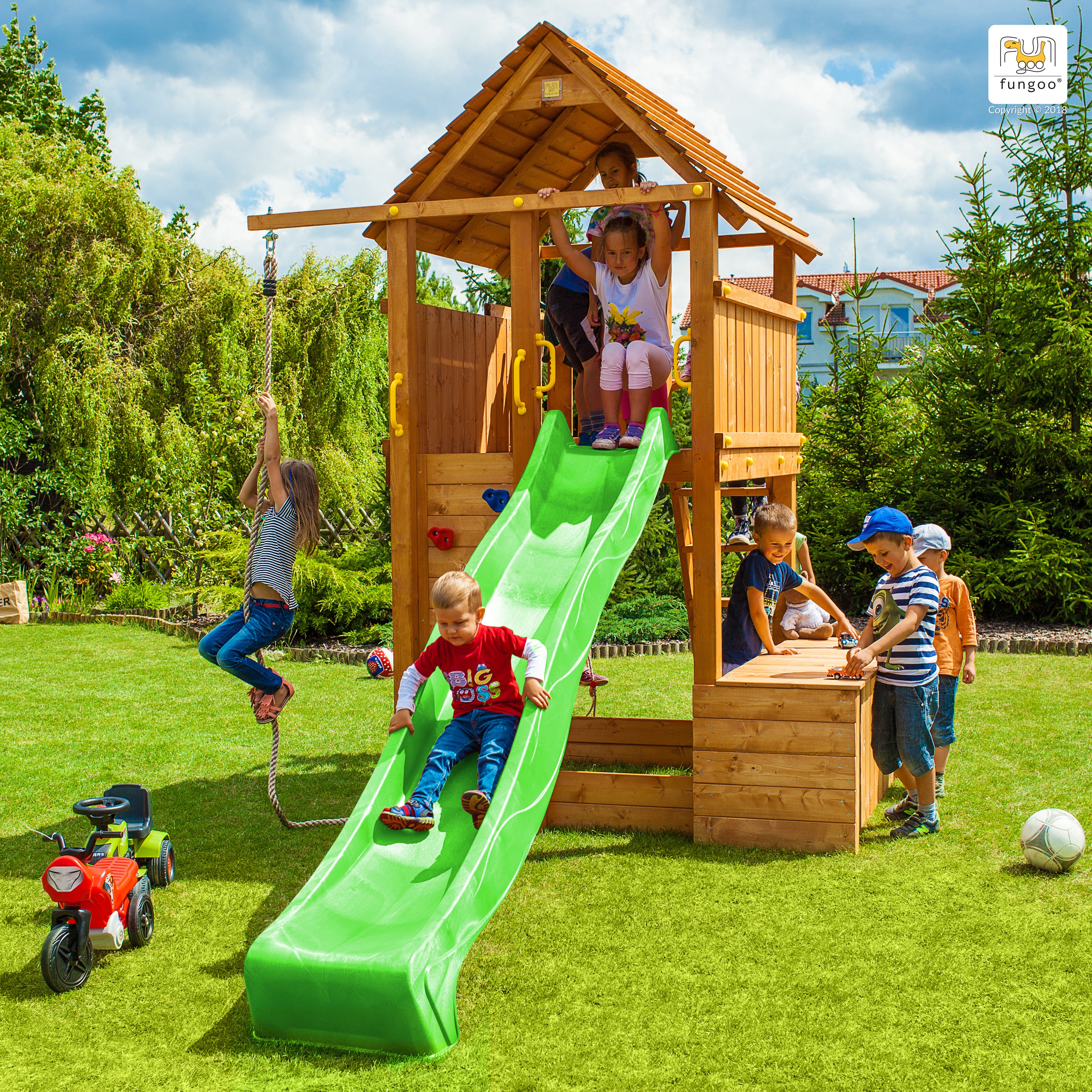 Fungoo SET FORTRESS TOYBOX slide GREEN