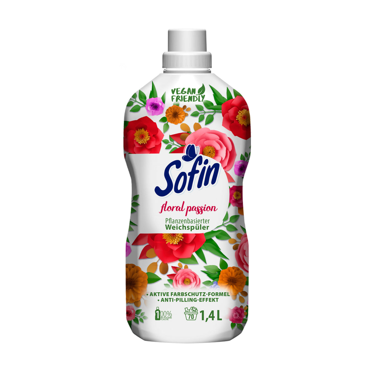 CREaCLEAN Sofin Weichspüler Vegan, Floral Passion, 70 Waschgänge, 1.4l
