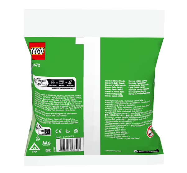 LEGO Minecraft Steve mit Baby-Panda Polybag 30672