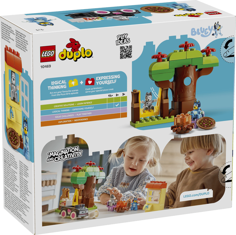 LEGO DUPLO Bluey Pizza-Schwestern mit Muffin und Bluey 10469