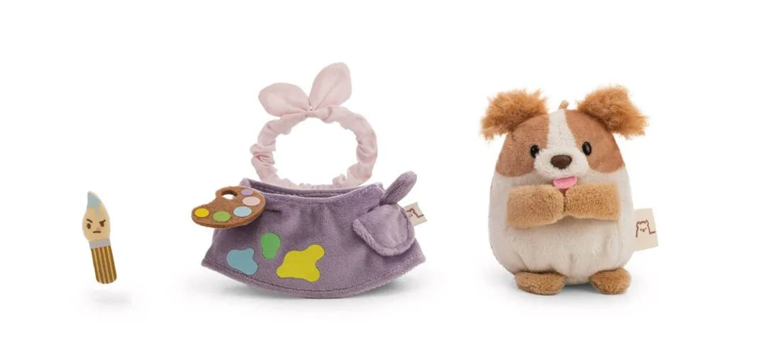 Nici Spaniel Brushy 8cm mit Pinsel und Farbpalette