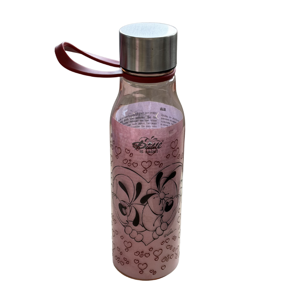 Diddl Trinkflasche mit Trageschlaufe rot